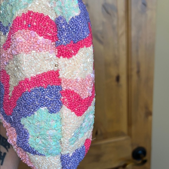 🩷💜🩵 ✨GORGEOUS PINK, PURPLE & BLUE Beaded Shoulder Bag!!! ✨ - Picture 6 of 6